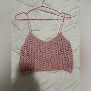 Knitted pink crop top